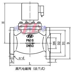 蒸汽電磁閥 法蘭式結(jié)構(gòu)圖