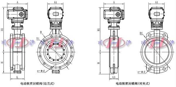 電動(dòng)軟密封蝶閥外形尺寸