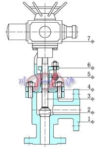 電動角式截止閥 (內(nèi)部結(jié)構(gòu)圖)