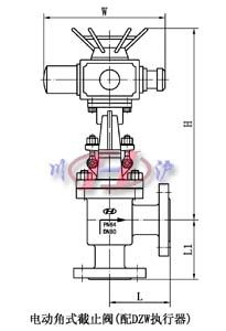 電動角式截止閥(配DZW執(zhí)行器)