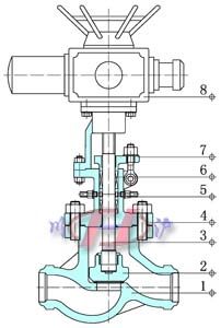 電動水封截止閥 (內(nèi)部結(jié)構(gòu)圖)