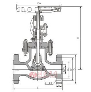 美標(biāo)法蘭截止閥(外形尺寸圖)