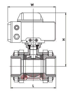 電動高平臺螺紋球閥外形尺寸