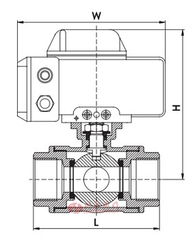電動(dòng)高平臺(tái)三通球閥外形尺寸
