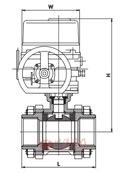 防爆電動(dòng)螺紋球閥外形尺寸