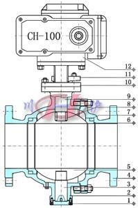 固定式電動球閥(結(jié)構(gòu)圖)