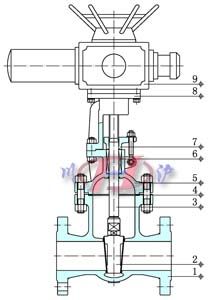 電動(dòng)法蘭閘閥 (內(nèi)部結(jié)構(gòu)圖)