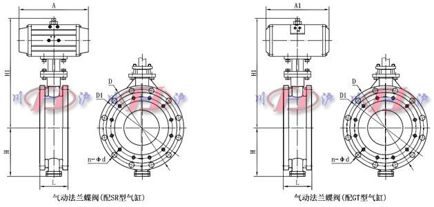 氣動法蘭蝶閥外形尺寸