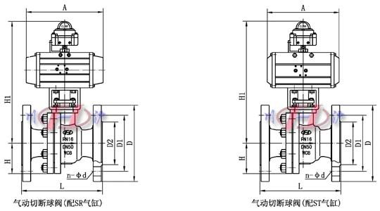 氣動(dòng)切斷球閥外形尺寸