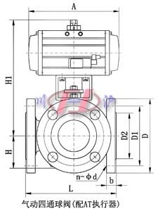 氣動(dòng)四通球閥(配AT執(zhí)行器)
