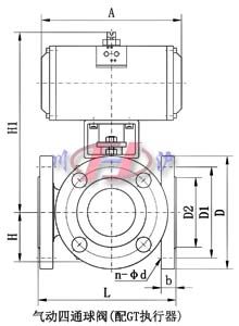 氣動(dòng)四通球閥(配GT執(zhí)行器)