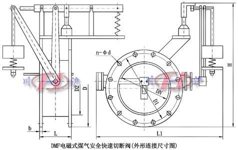 DMF電磁式煤氣安全快速切斷閥(外形連接尺寸)