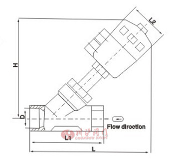 內(nèi)螺紋氣動(dòng)角座閥結(jié)構(gòu)圖